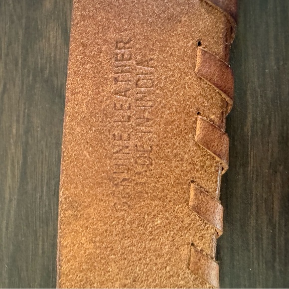 Vintage Genuine Leather Oval Buckle Belt Brown Boho Western Small BxA - Picture 4 of 9